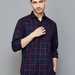 ALLEN SOLLY Men Checked Regular Fit Casual Shirt